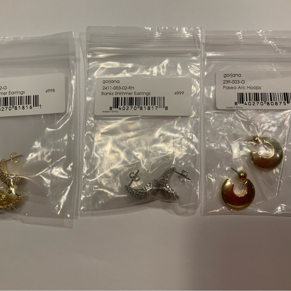 Gorjana Silver and Gold Earring Trio